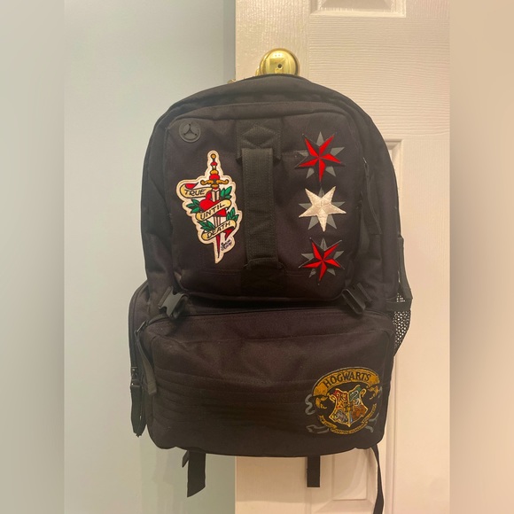 Harry Potter Patch Work Black Backpack EUC - Picture 2 of 13